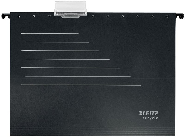 LEITZ 1921 Hängemappe Alpha® Recycle, A4, Karton (RC), schwarz, 1921-00-95