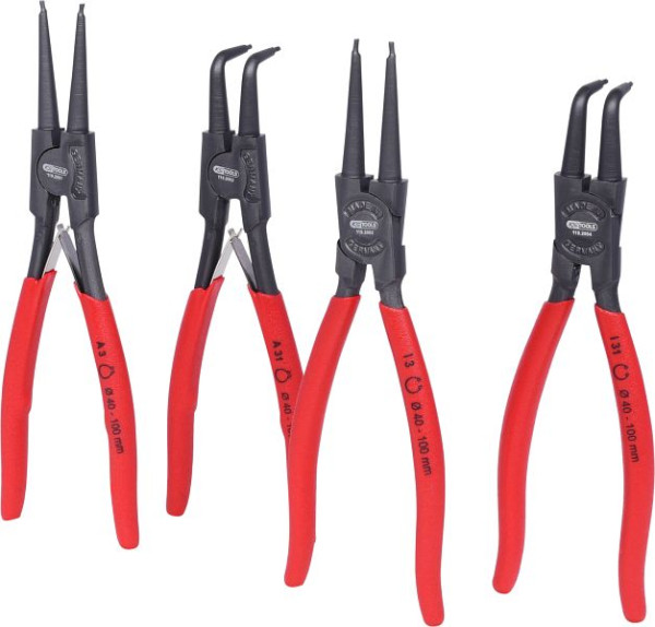 KS Tools Sicherungszangen-Satz, 40-100 mm, 4-teilig, 119.2060