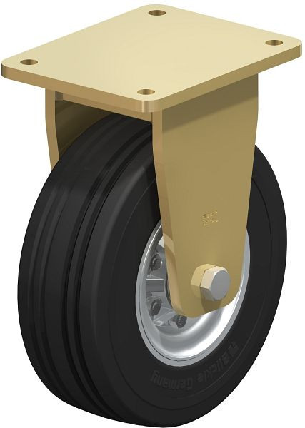 Blickle BS-VLE 252K Stahlgeschweißte Schwerlast-Bockrolle, Super-Elastik-Vollgummi, Schwarz, 754245