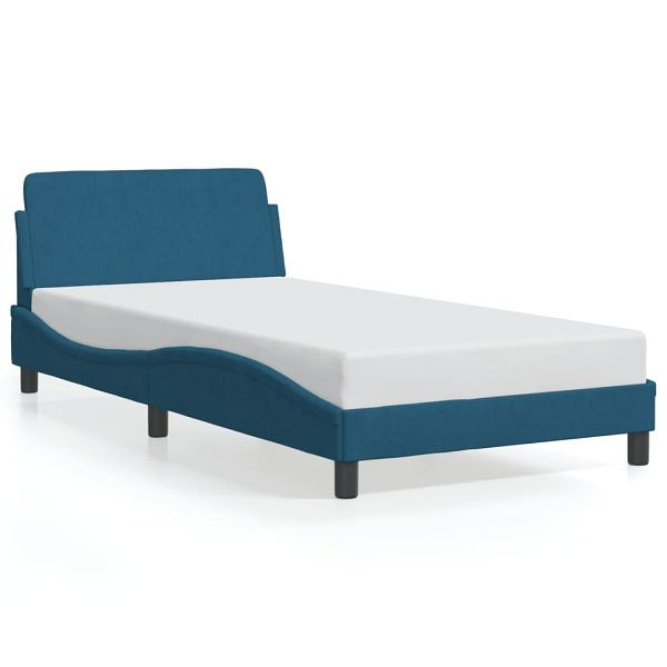 vidaXL Bettgestell mit Kopfteil Blau 100x200 cm Samt, 373136