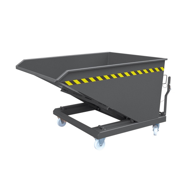 Eichinger Industrie Kippbehälter in niedriger Bauhöhe, 1000 kg, 500 Liter, anthrazitgrau, 20140800000096