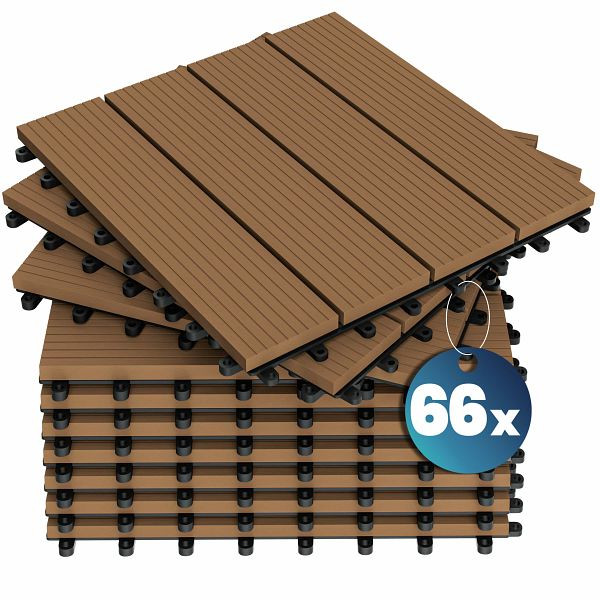 casaria WPC Fliesen, VE: 66er-Set Klassik Terrakotta - 30x30cm, 995158