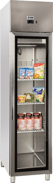 KBS Edelstahl Gewerbekühlschrank mit Glastür KU 356 G, 347357