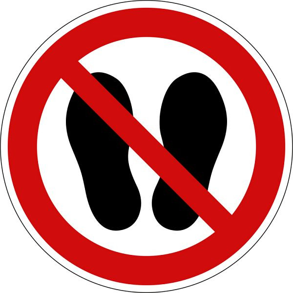 Eichner Verbotsschild "Betreten der Fläche verboten", Ø 20 cm, PVC-Folie, selbstklebend für Innen- und Außenbereiche, 9225-10080-020