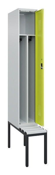 C+P Spind Evolo PLUS, 1 Abteile, 2120x300x815mm, 7035/0024, Haken 4, Zylinderschloss, Sitzfläche Kunststoff, Sitzbank, 0490507-10F S10097