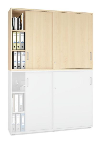 Deskin Schiebetüren-Aufsatzschrank MULTI MODUL-PRO, Ahorndekor, B 1600 x H 1110 x T 420 mm, 352287
