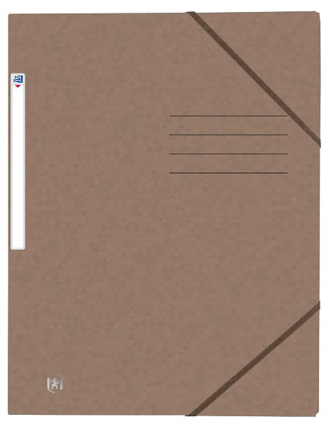 Oxford Eckspannmappe TOP FILE+ - A4, 390 g/qm, Karton, Gummizug, braun, 400116330