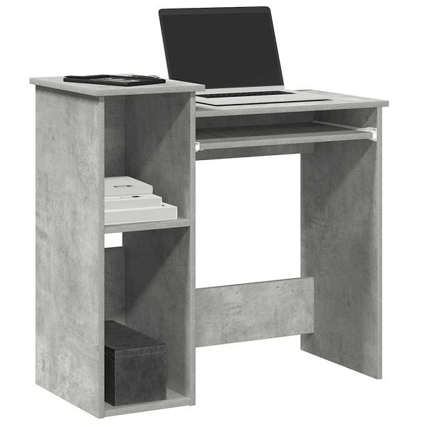 vidaXL Schreibtisch mit Regalen Betongrau 84x40x78 cm Holzwerkstoff, 860448
