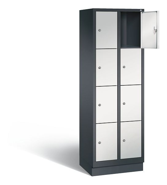 C+P Schließfachschrank Evolo, H1800xB610xT500mm, Farbe: Schwarzgrau / Lichtgrau, 48020-204 S10034
