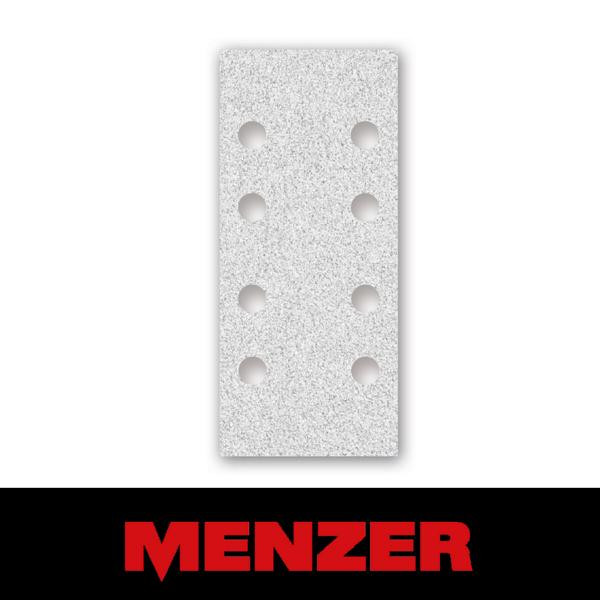 Menzer Klett-Schleifbogen, 93 x 180 mm, 8 Loch, Korn 320, Normalkorund mit Stearat-Beschichtung, VE: 50, 252041320