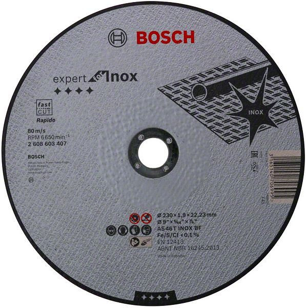 Bosch Trennscheibe gerade Expert for Inox - Rapido AS 46 T INOX BF, 230 mm, 1,9 mm, VE: 25 Stück, 2608603407