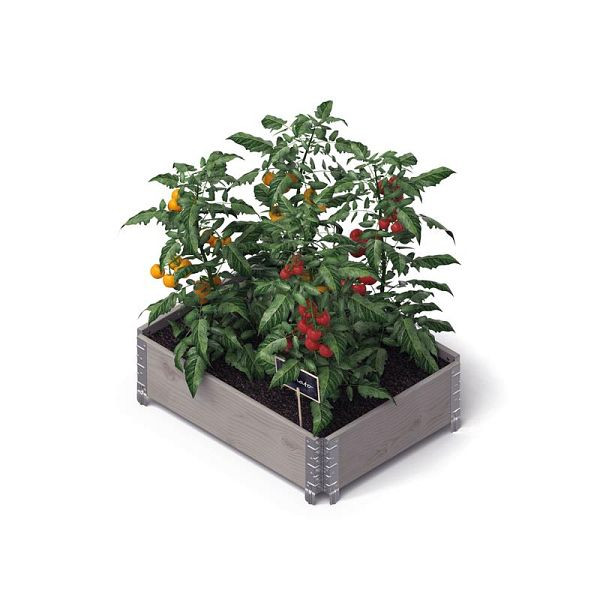 upyard Hochbeet Palettenrahmen 15mm, Größe: 80 x 60 cm, Farbe grau, 160080X60X20G