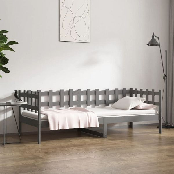 vidaXL Tagesbett Grau 90x200 cm Massivholz Kiefer, 820758