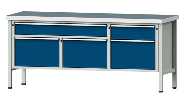 ANKE Werkbänke Kastenwerkbank, Modell 280 V, 2000 x 700 x 900 mm, RAL 7035/5010, UBP 50 mm, 304.511