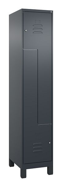 C+P Z-Spind Classic PLUS, C Z-Spind, Classic PLUS, Füße, 2 Abteile, 1950x400x500mm, 7016/7016, Zylinderschlösser, 080013-122 S10027