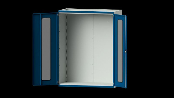 ANKE Werkbänke Schwerlastschrank, Modell 300, 1485 x 690 x 1950 mm, Sichtausschnitt aus Plexiglas, RAL 7035/5010, 621.036