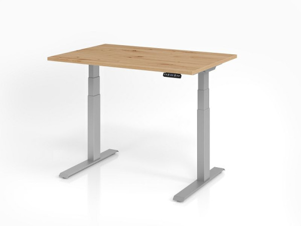 Hammerbacher Schreibtisch XDKB12, 120 x 80 cm, Platte: Asteiche, 25 mm dick, ABS-Dickkante, Rechteckform, VXDKB12/R/S