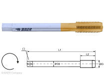 BAER HSSE-TiN Maschinengewindebohrer Form C - M 24 x 3,0 - DIN 376 Hohe Standzeit, 110504022