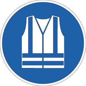 Moedel Warnweste benutzen ISO 7010, Folie, Ø 50 mm, VE: 10 Stück/Bogen, 51821
