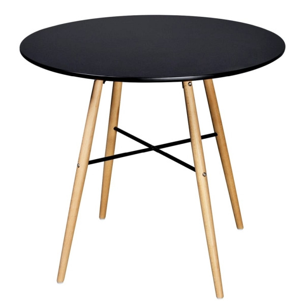 vidaXL Esstisch MDF Rund Schwarz, 241304, 8718475892250