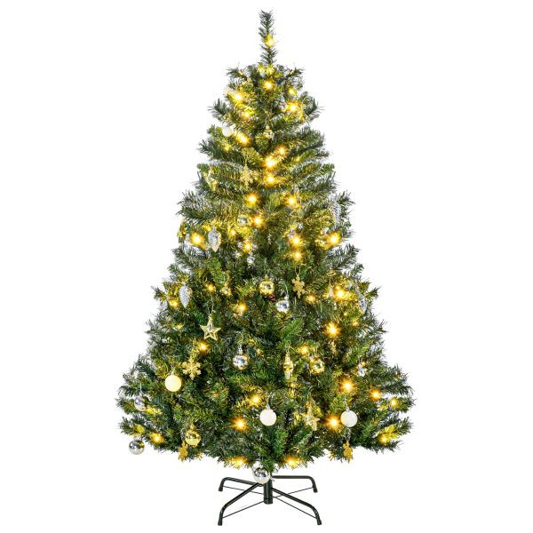 HOMCOM Weihnachtsbaum Tannenbaum mit Deko 120 LEDs 511 Spitzen Ø95 x 150H cm, 830-185V02
