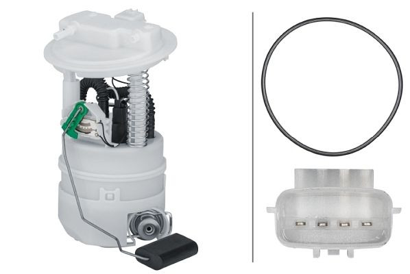 HELLA Kraftstoff-Fördereinheit, 12V, elektrisch, 4-polig, mit Dichtung, 8TF 358 303-071