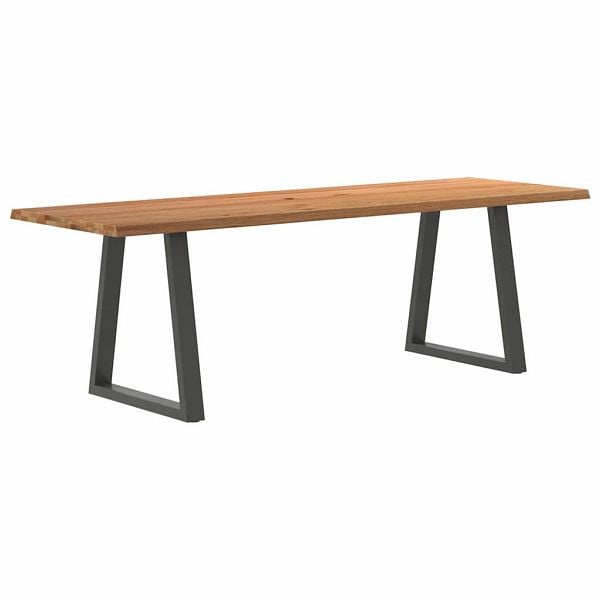 vidaXL Esstisch mit Baumkanten 240x80x74 cm Massivholz Eiche, 3304102