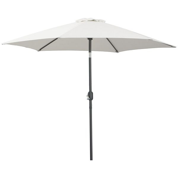 Outsunny Knickschirm Sonnenschirm Gartenschirm Marktschirm mit Handkurbel Alu 180/㎡ Polyester Stahl Beige Ø2,6 x 2,35 m, 84D-032CW