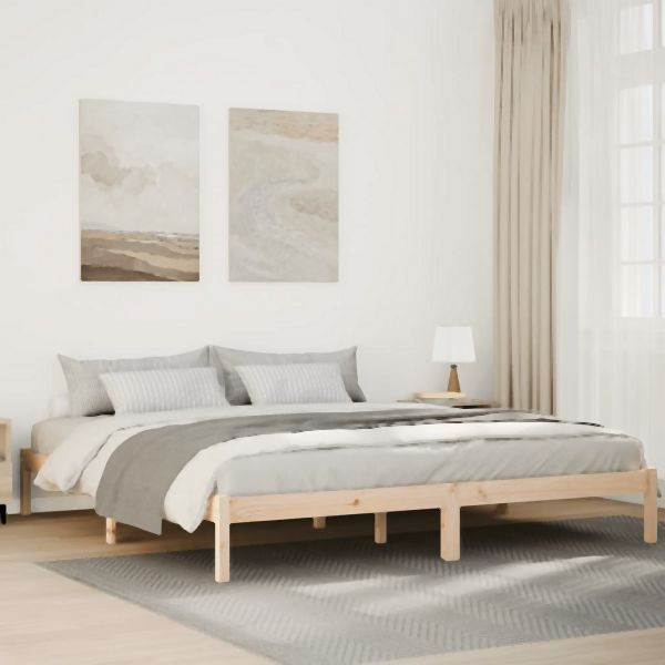 vidaXL Massivholzbett Extra Lang ohne Matratze 200x210 cm Kiefernholz, 852412