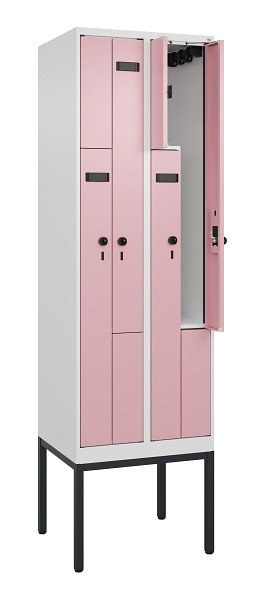 C+P Z-Spind Evolo PLUS, Gestell, 4 Fächer, 2120x600x500mm, 9016/3015, Drehriegel, 0490337-204 S10016