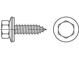 ART 88176 Fassadenschrauben A 2 A 6,5 x 64 Neoprenscheibe 16 VE=S (200 Stück)