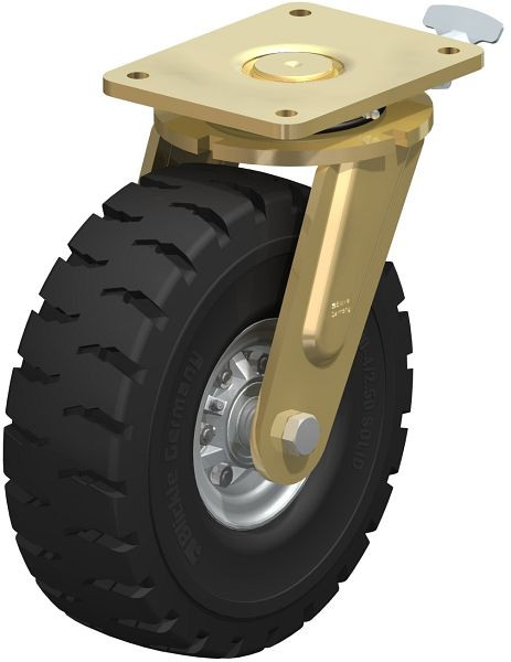 Blickle LS-VLE 312K-RI4 Stahlgeschweißte Schwerlast-Lenkrolle, schwere Drehkranz-Ausführung, Super-Elastik-Vollgummi, Schwarz, 852143