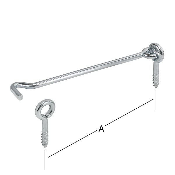 Vormann Sturmhaken mit Öse 80 mm, verzinkt, VE: 25 Stück, 000082080Z