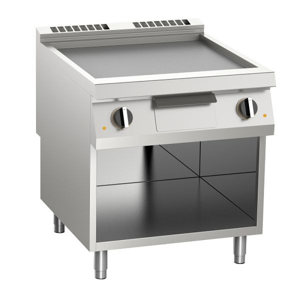 KBS Elektro-Grillplatte glatt aus Edelstahl 15,0 KW mit 2 Heizzonen offener Unterbau, 10512450