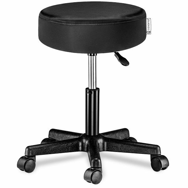 casaria Rollhocker Kunstleder Schwarz 360° drehbar, 101689