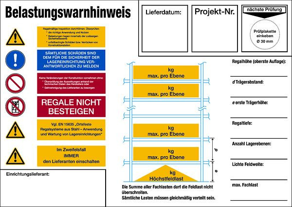 Schilder Klar Regalkennzeichnung Fachbodenregal, 297x210x0.6 mm Aluminium glatt, 7131/51