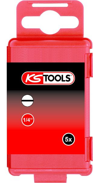 KS Tools 1/4" TORSIONpower Bit Schlitz, 75mm, 6mm, VE: 5 Stück, 918.3366