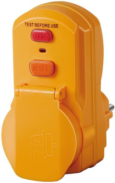 Brennenstuhl Personenschutz-Adapter BDI-A 2 30 IP54 / Personenschutzstecker für außen (zweipolige Abschaltung, 30mA), 1290660