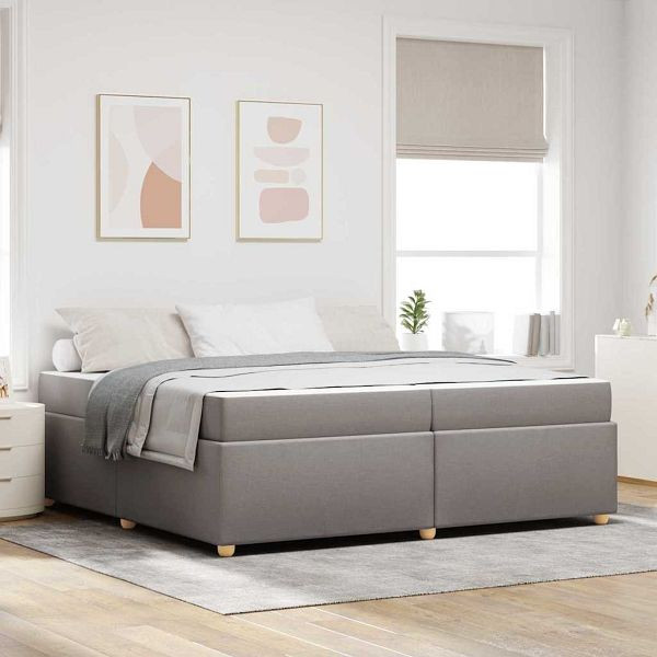 vidaXL Bettgestell mit Matratze Taupe 200 x 200 cm Stoff, 3399381