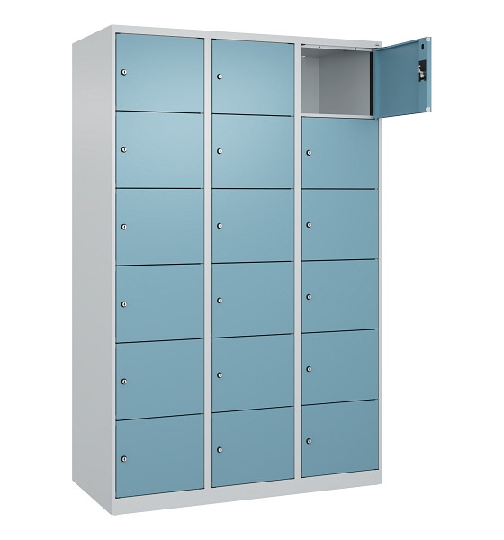 C+P Schließfachschrank Evolo PLUS, 18 Fächer, 1850x1200x500mm, 7035/0010, 049000-326 S10009