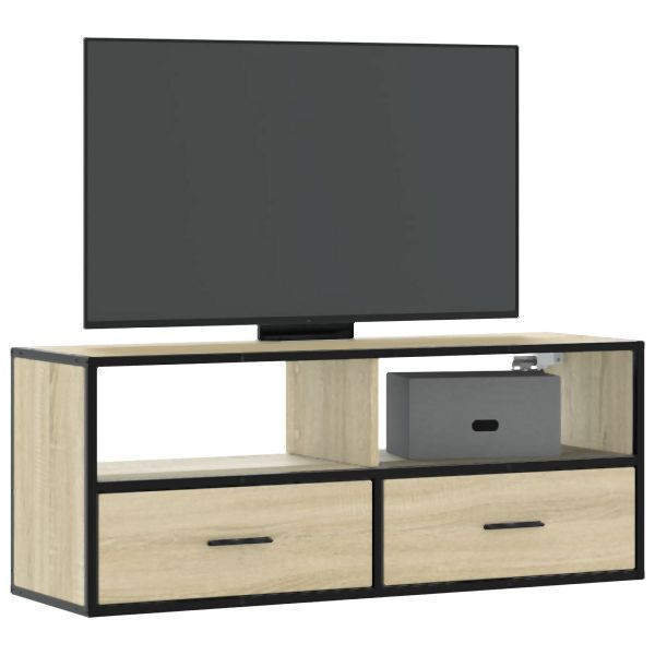 vidaXL TV-Schrank Sonoma-Eiche 100x31x39,5 cm Holzwerkstoff und Metall, 848930