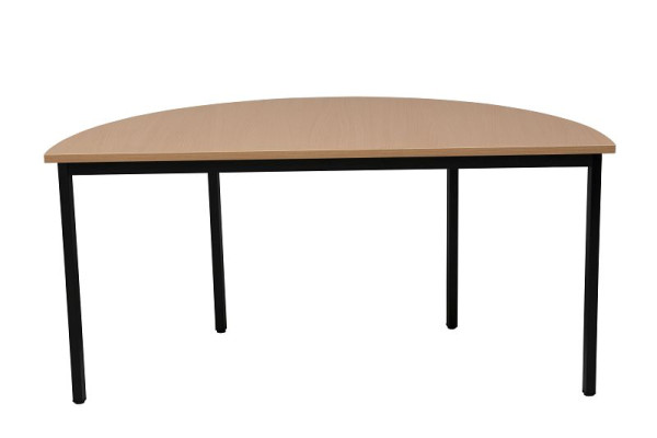 Gürkan Tisch, 80 x 160 x 75 cm, Schwarz, Buche, Mehrzwecktisch, Halbkreis, MTB.M.168, 101382