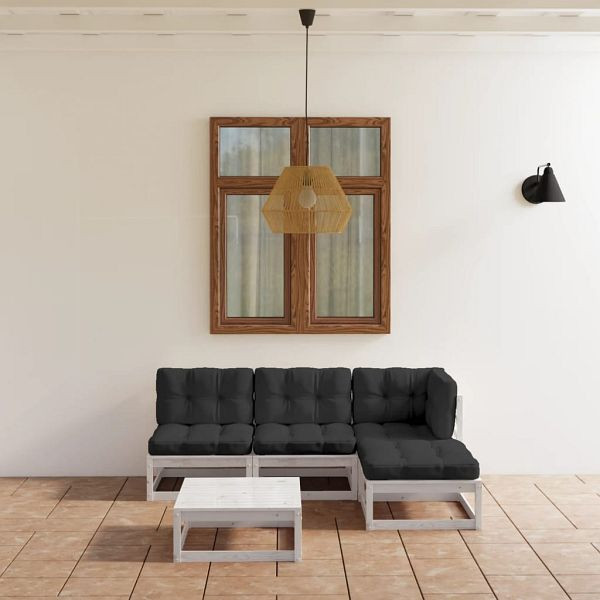 vidaXL 5-teilig Garten-Lounge-Set mit Kissen Kiefer Massivholz, 3076540