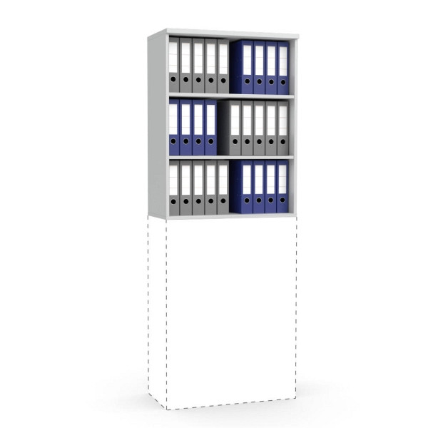 Deskin Aufsatz-Regal MULTI M, Dekor lichtgrau, B 800 x H 1055 x T 420 mm, 268055