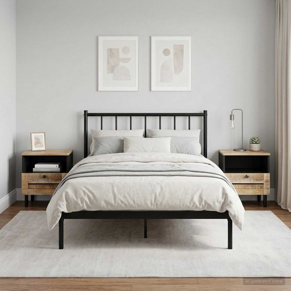 vidaXL Nachttisch 2-teilig Braun 40 x 33 x 46 cm Massivholz Mango, 4018851