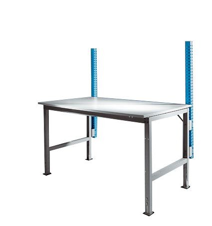 Manuflex Grund-Aufbausäulen für UNIVERSAL + PROFI Standard Grundtische, Nutzhöhe 600 mm, Lichtblau, ZB3781.5012