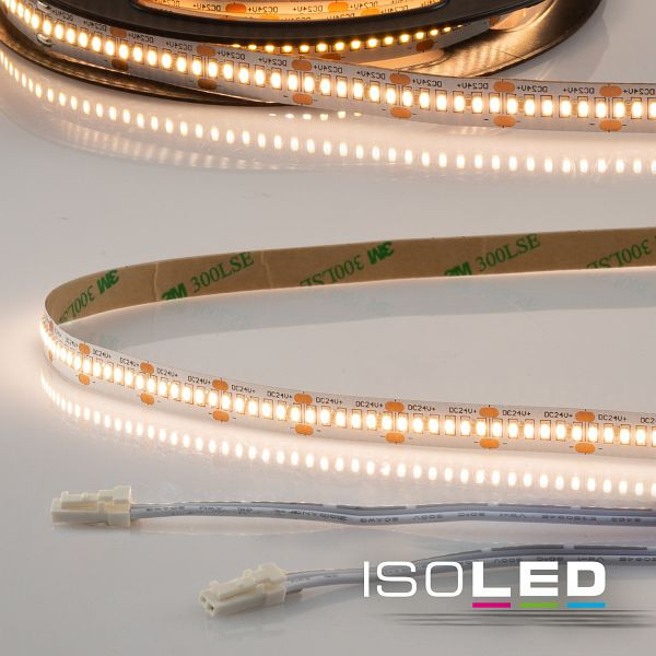 ISOLED LED CRI930 MiniAMP Flexband, 24V DC, 6W, IP20, 3000K, 120cm, beidseitig 30cm Kabel + maleAMP, 300 LED/m, 114514