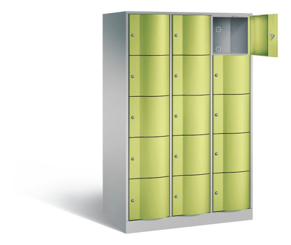 C+P XL-Schließfachschrank Resisto, H1950xB1148xT640mm, Farbe: Weißaluminium / Viridingrün, 8570-373 S10069