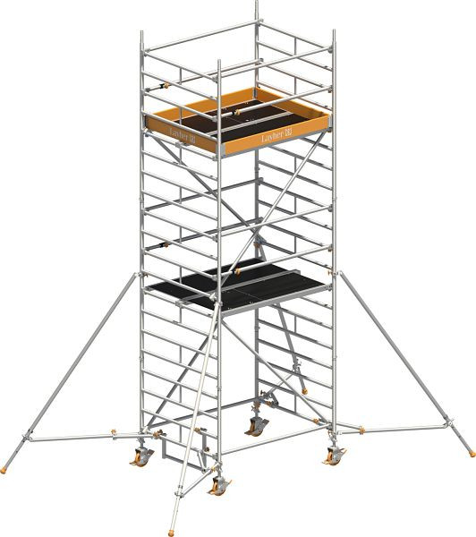 Layher Gerüst Uni Kompakt P2 mit Uni Telegeländer und Gerüststützen, Max. Plattformhöhe: 4,20 m, 1415024