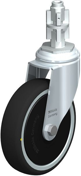 Blickle LKRA-PATH 126K-11-ELS-FK-E14 Apparate-Lenkrolle mit Expander, Thermoplastisches Polyurethan, Grau, 848900
